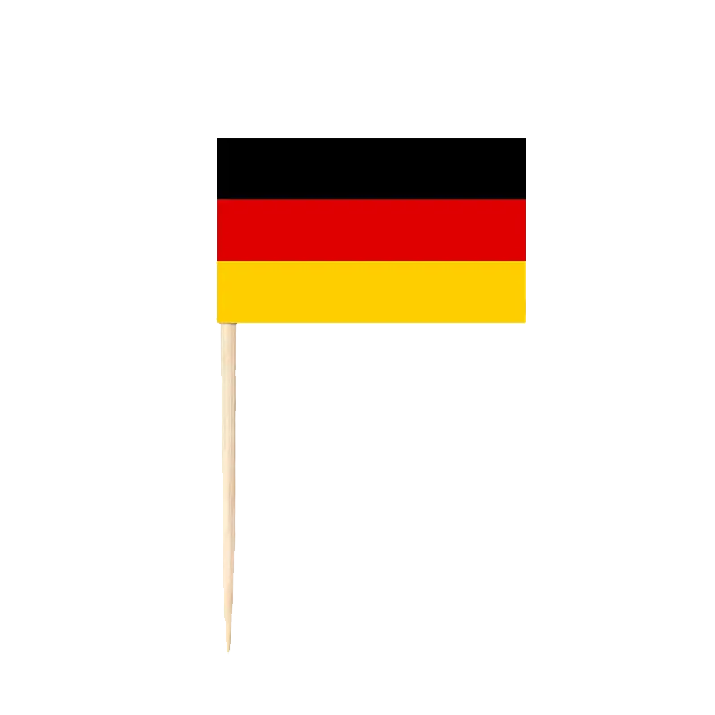 German Flag Decorative Picks | Eco-Friendly Party & Food Sticks