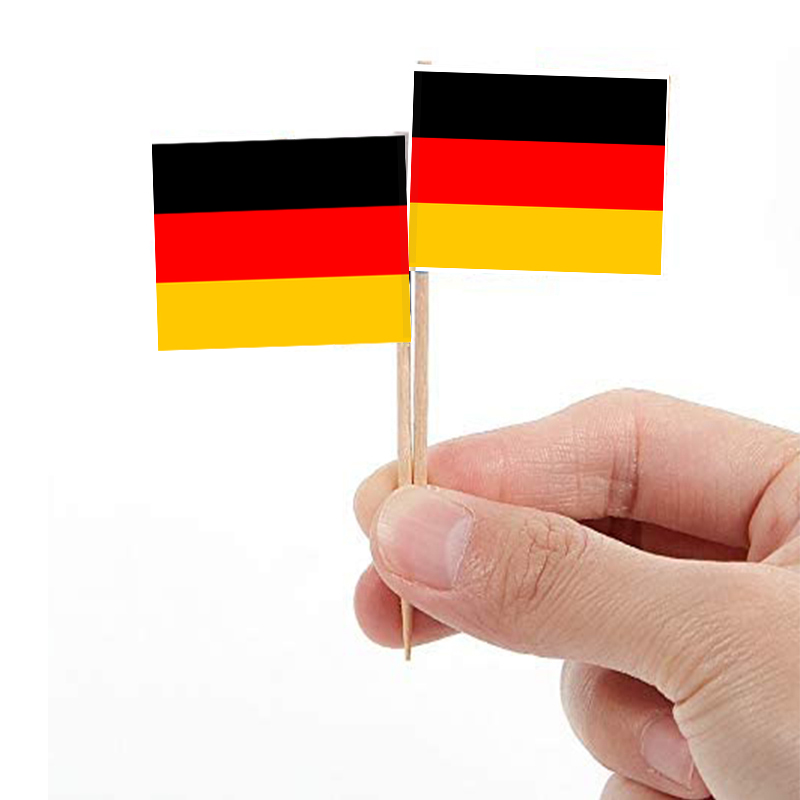 German Flag Decorative Picks | Eco-Friendly Party & Food Sticks