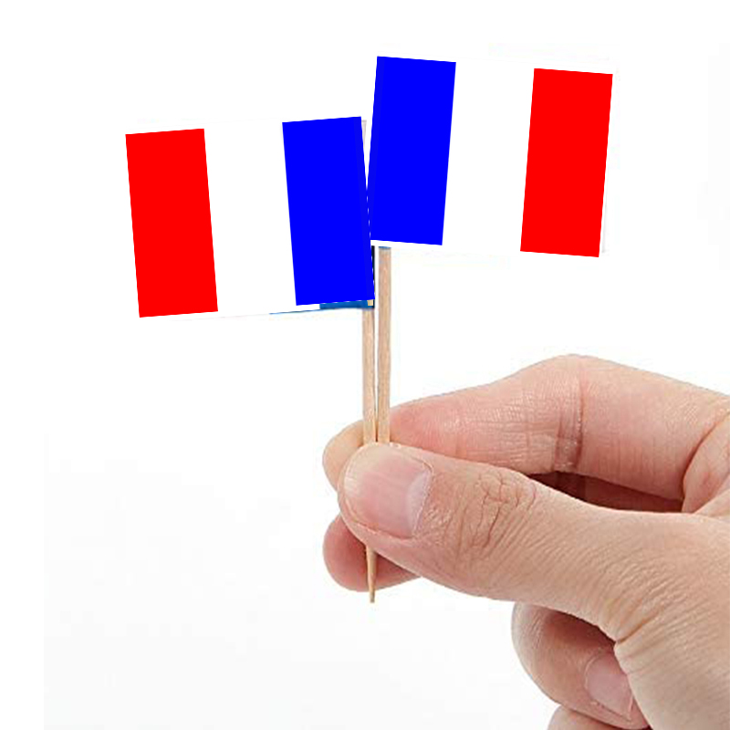 French Flag Decorative Picks | Elegant Party & Food Sticks