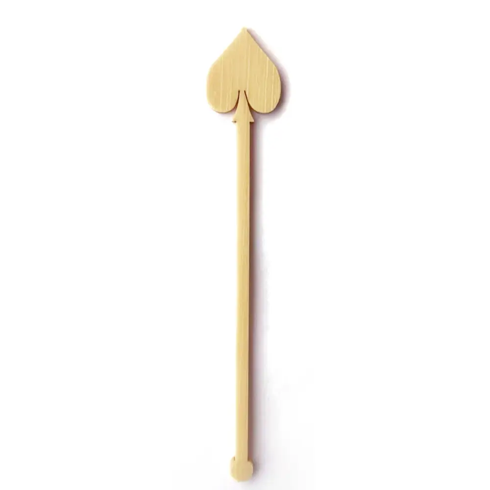 Bamboo Cocktail Stirrers Spade Card Suit Drink Stir Sticks