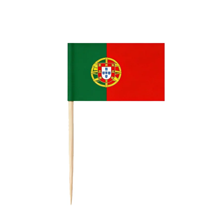 Portuguese Flag Decoratiive Picks|Eco Friendly Party Food Sticks