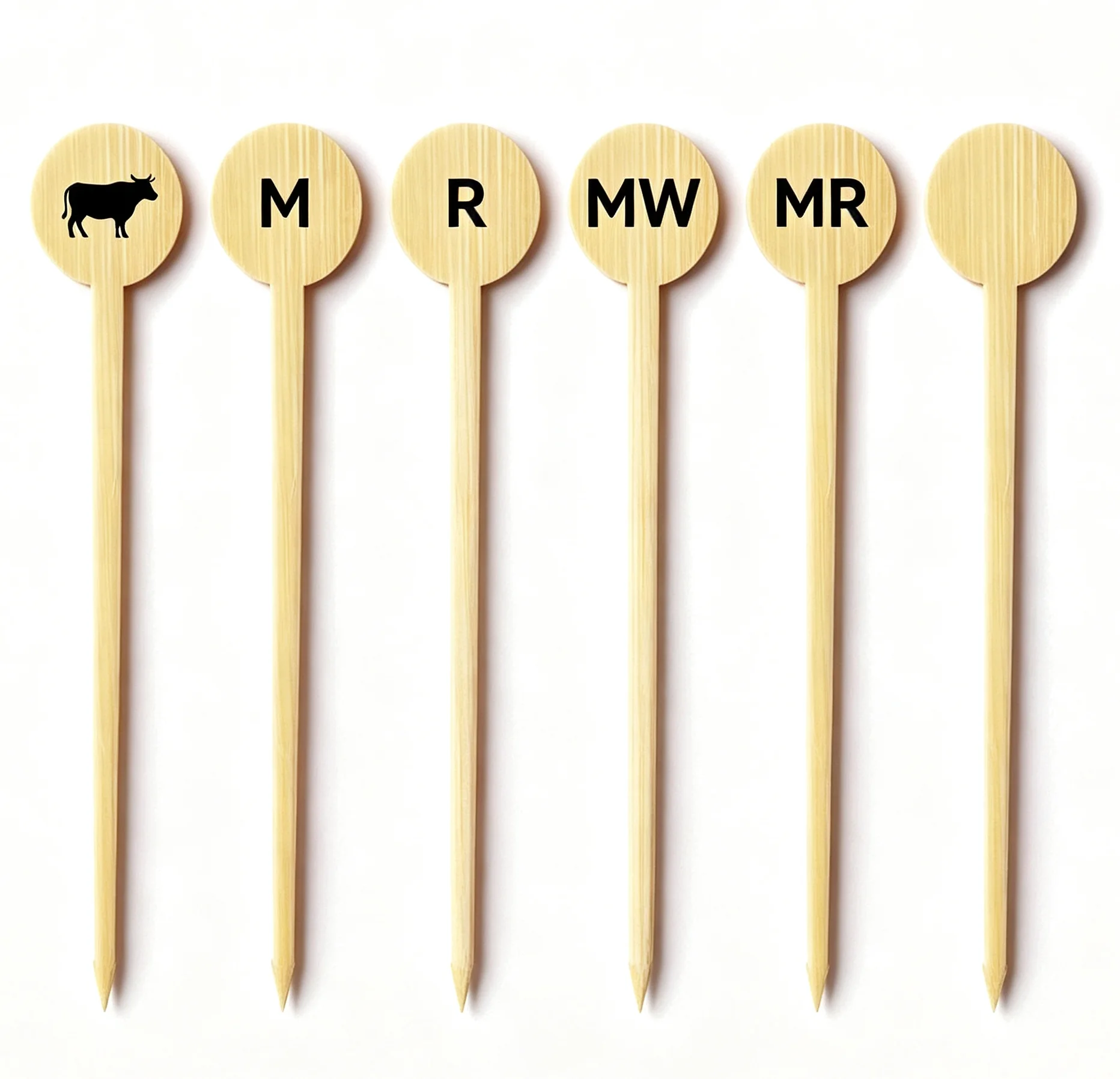 Steak Doneness Markers Bamboo Food Picks