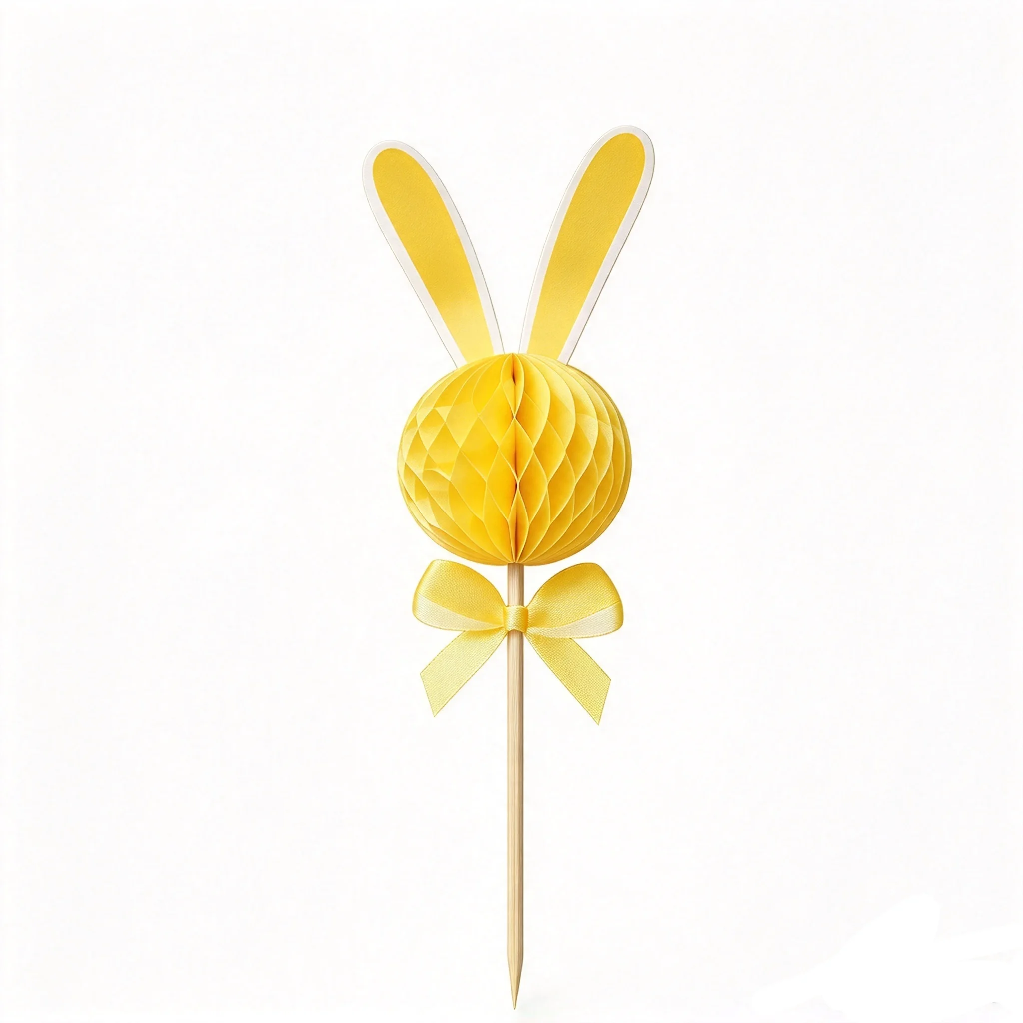 Easter Bunny Honeycomb Cupcake Topper | Rabbit Ear Paper Pick for Party Decor