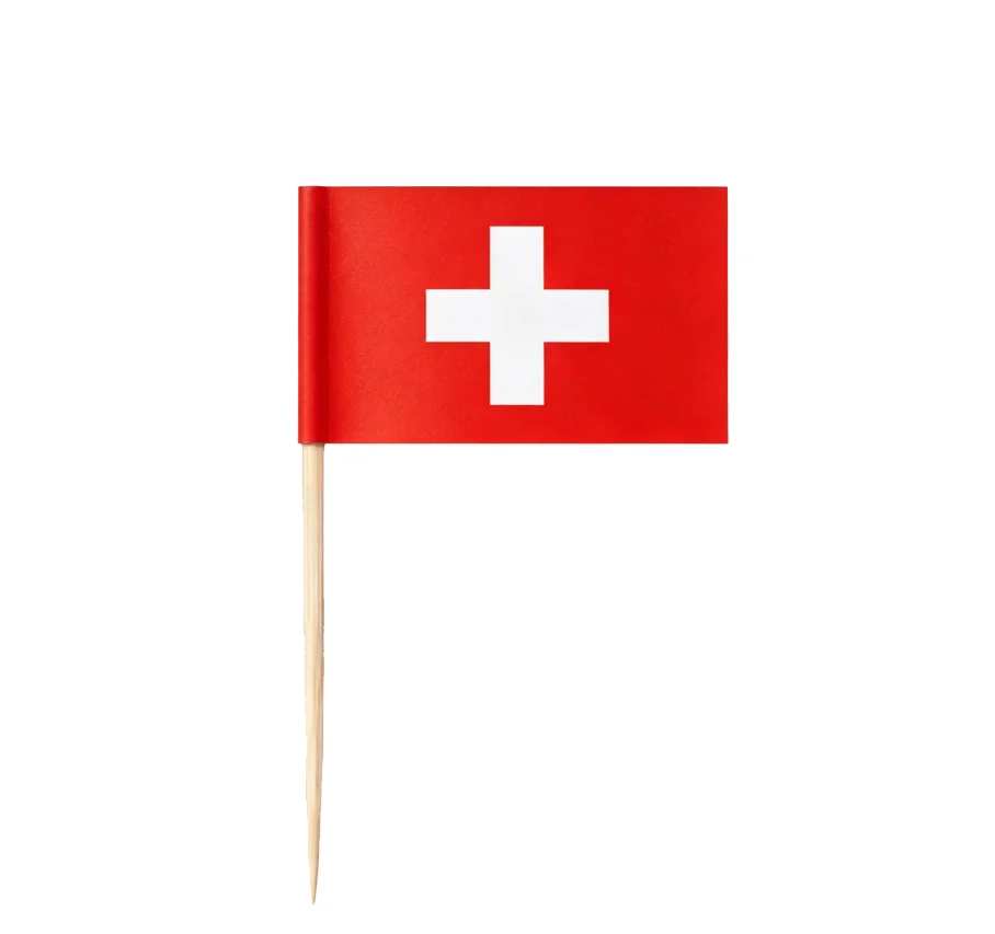 Swiss Flag Decoratiive Picks|Cheerful Party  Food Sticks