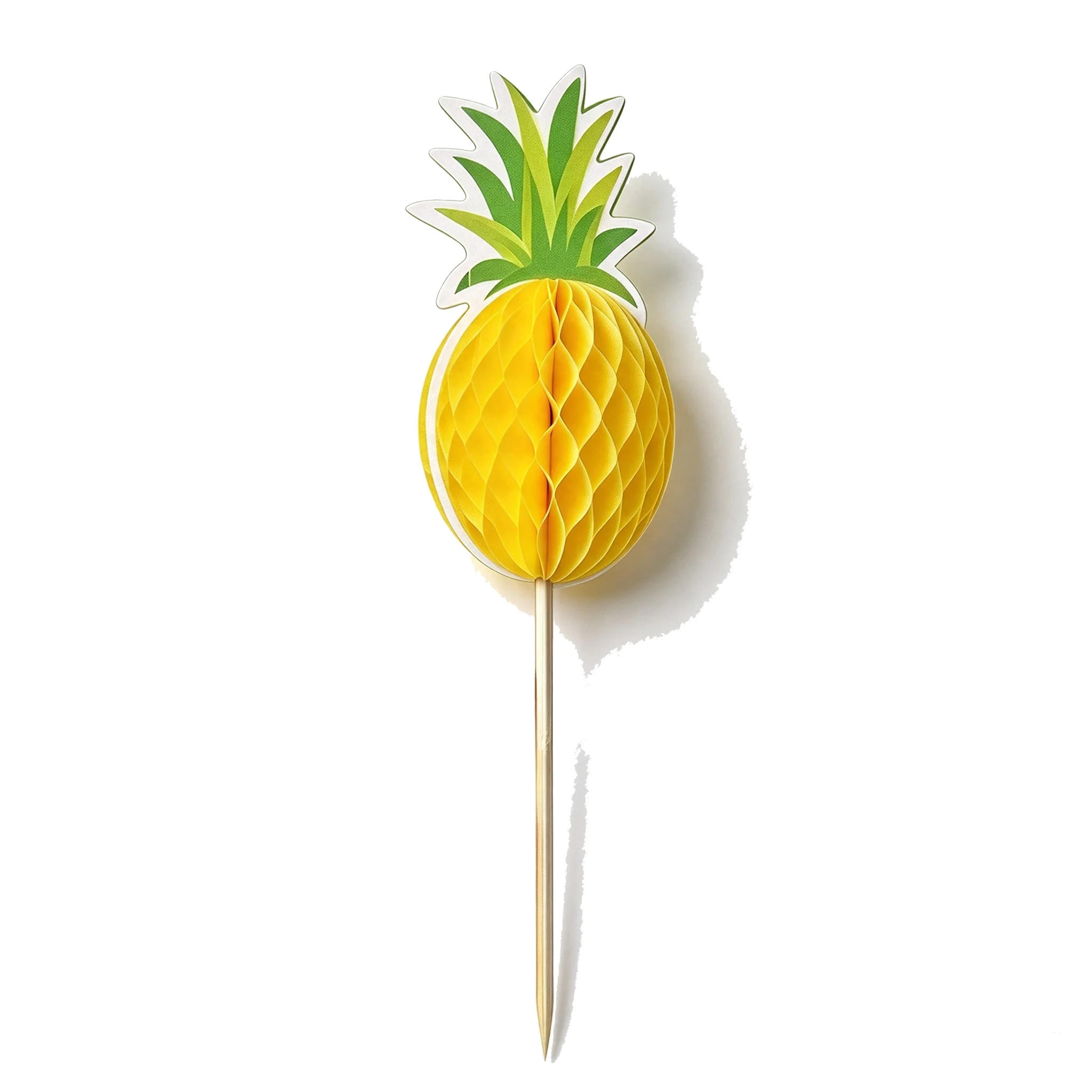 Pineapple Honeycomb Cupcake Topper| 3D Paper Pineapple Food Pick for Tropical Party Decor