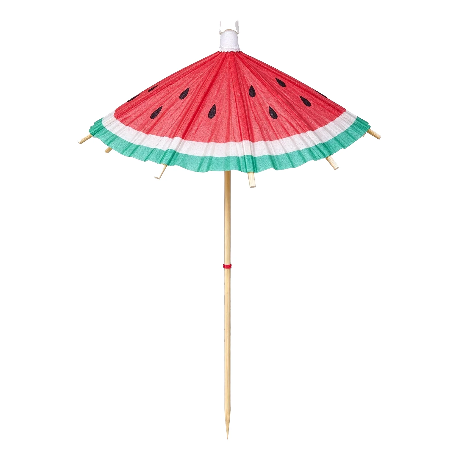 Watermelon Print Cocktail Umbrella Picks | Fruit Pattern Mini Paper Drink Umbrellas